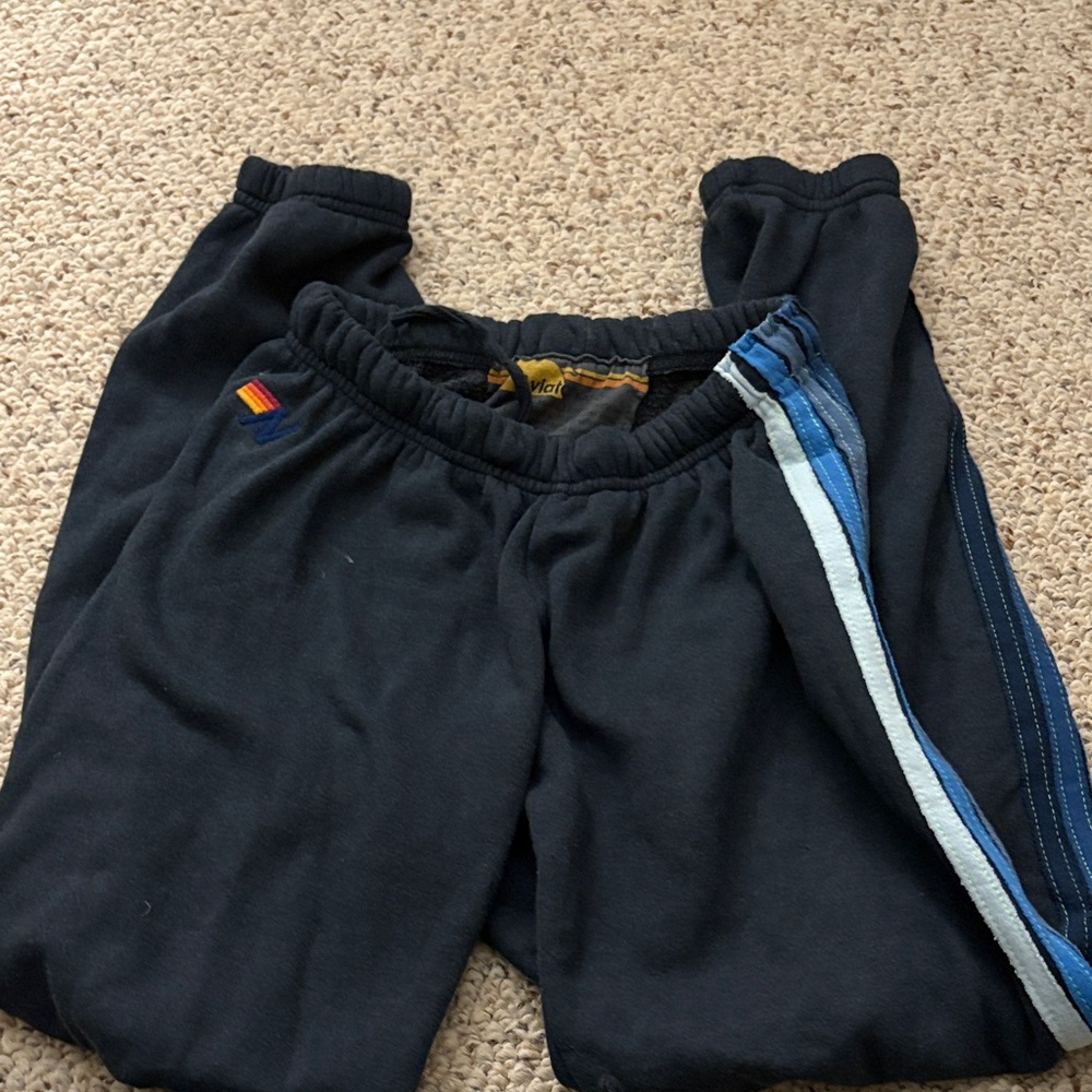 Aviator Nation Black and Blue Track Pants